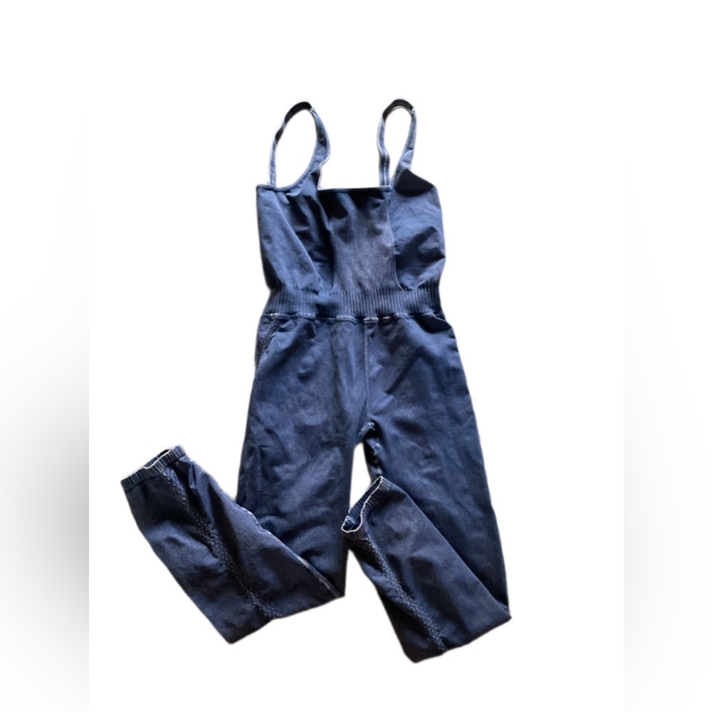 NWOT Free People Good Karma Onesie in Deepest Navy - Picture 4 of 5